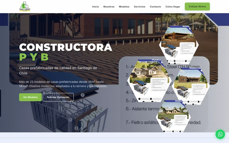 Captura del sitio Constructora PyB