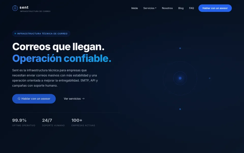 Captura del sitio SENT