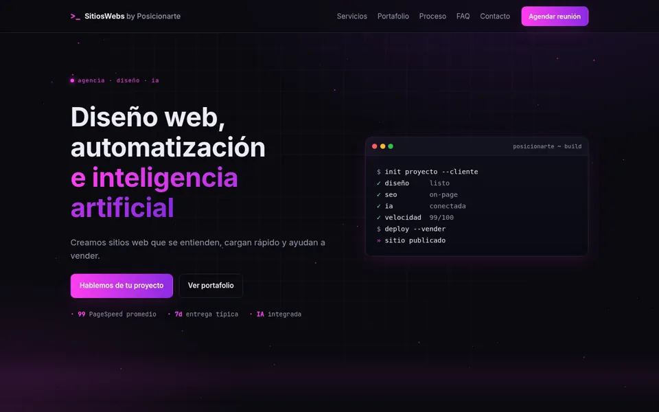 Captura del sitio SitiosWebs